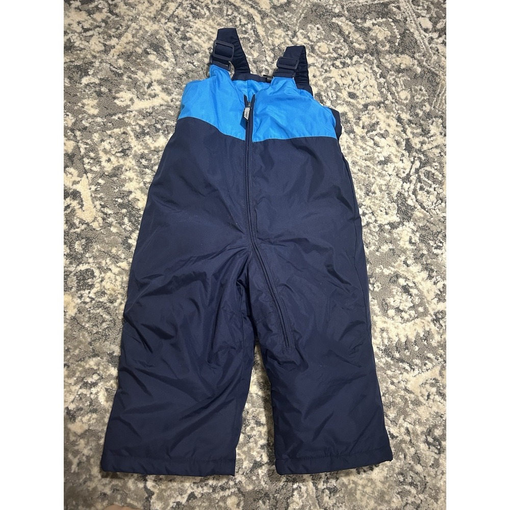 Boys 24M Snow Bib Overall Ski Pants Blue & Navy Zero Xposur GUC